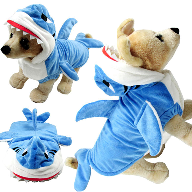 3D Shark Transformation Dog Outfit