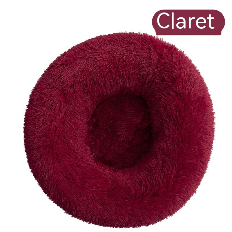 Plush Round Removable & Washable Pet Bed