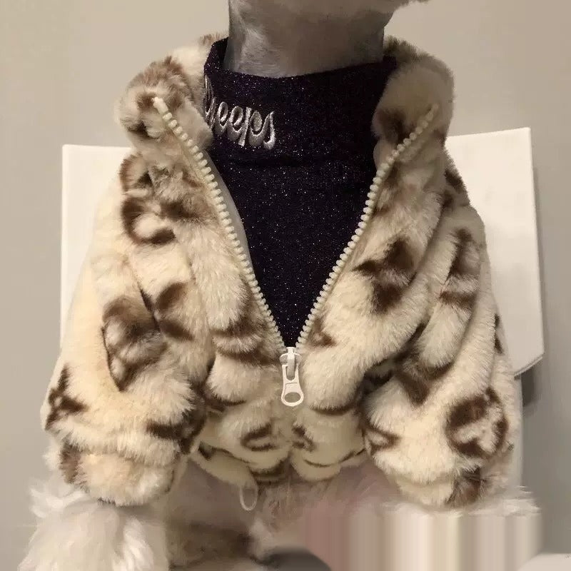 Autumn Winter Smoked Fur Dog Coat