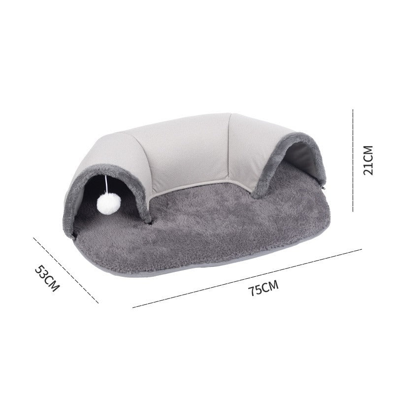 Plush Cat Tunnel Bed