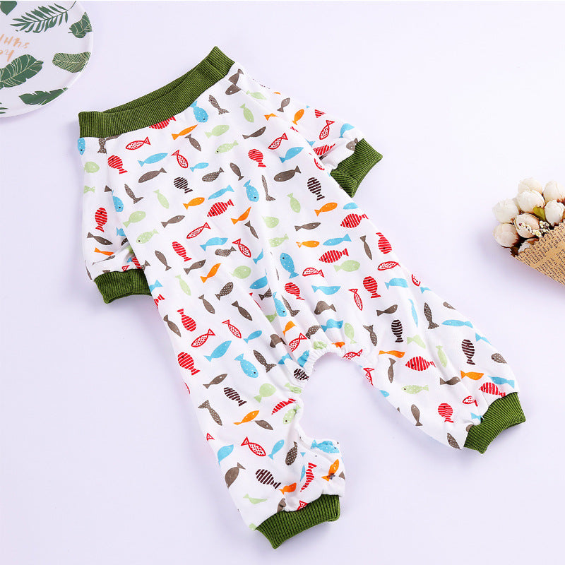 Comfortable Printed Pajamas for Four-Legged Pets