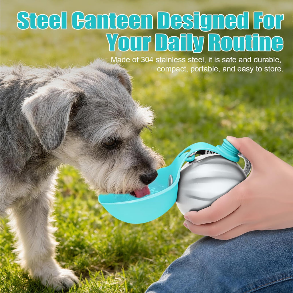 Portable Dog Water Bottle with Silicone Bowl