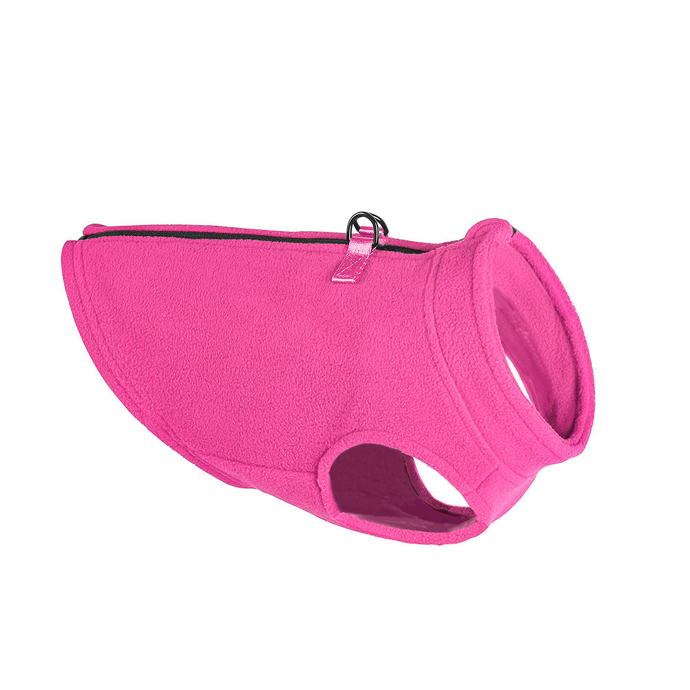 Pet Fleece Zip Vest Sweater for Comfort and Warmth