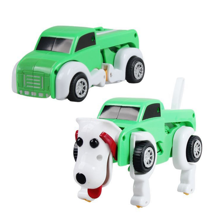Transforming Wind-Up Dog Toy with Storage Function
