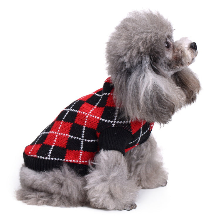 Christmas Snowflake High Neck Dog Sweater for Pets