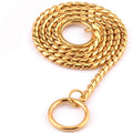 Gold Stainless Steel Snake Chain for Dogs (Medium to Large)
