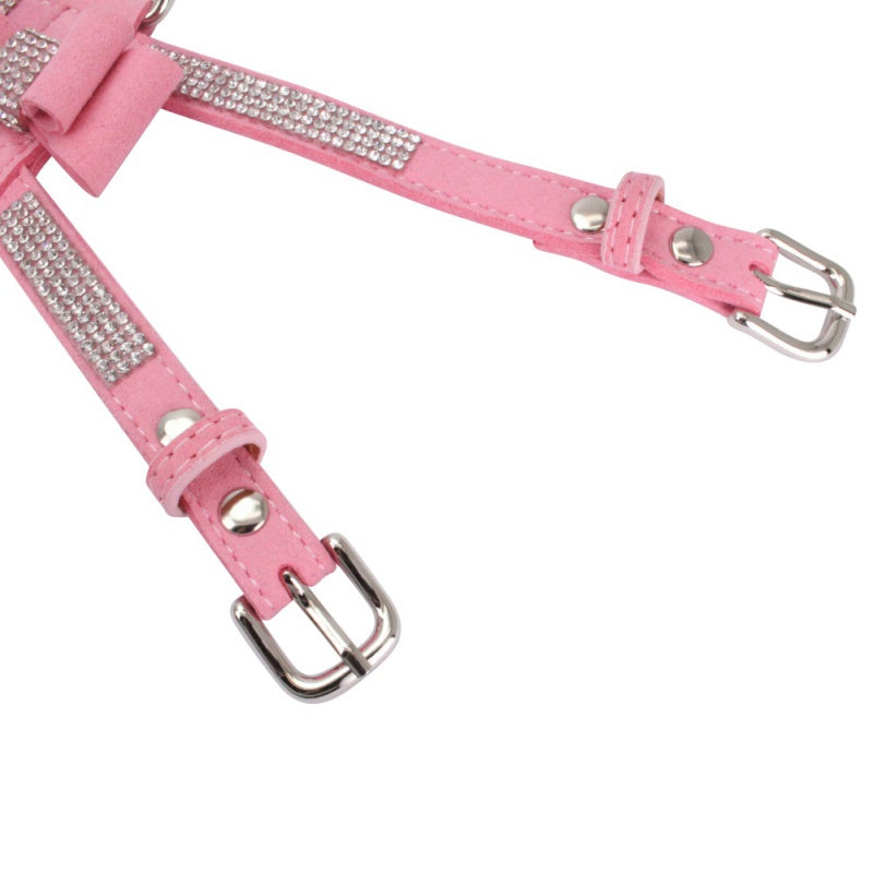 Shiny Rhinestone Bowtie Chest Harness Vest