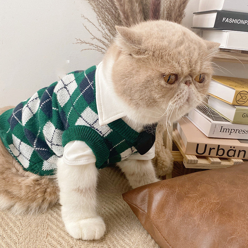 British Plaid Sweater for Pets - Spring Edition