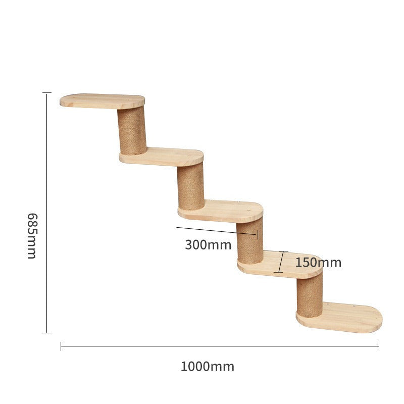 Wall-Mounted Solid Wood Cat Shelves & Perches