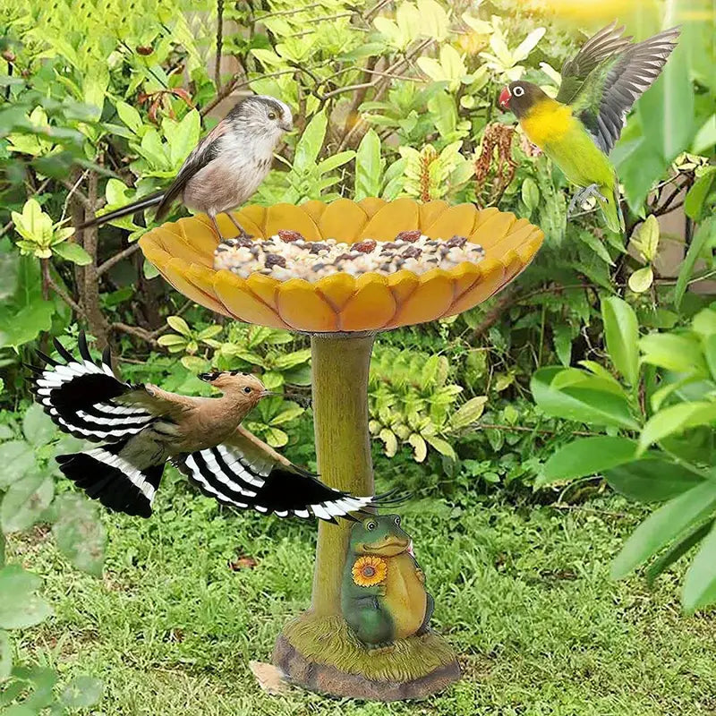 Adorable Frog Bird Bath Statue for Colorful Gardens