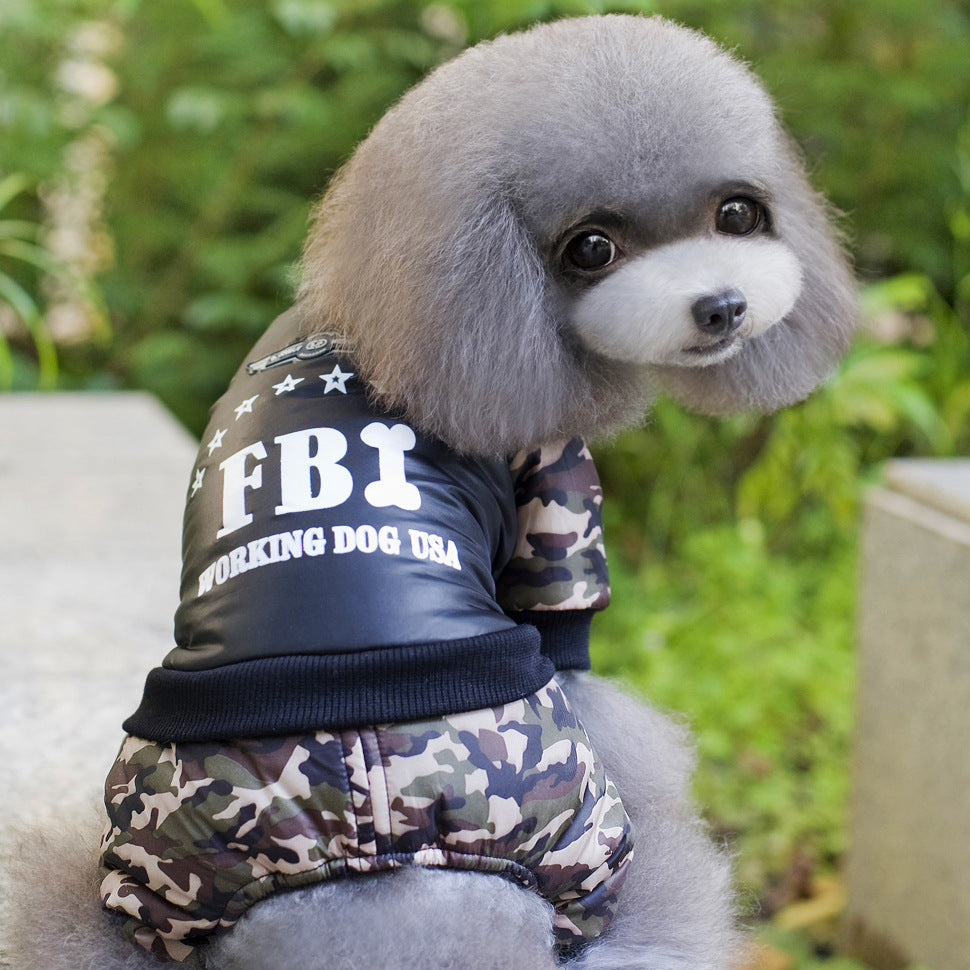 Camouflage FBI Pet Jumpsuit for Dogs (Chihuahua, Teddy)