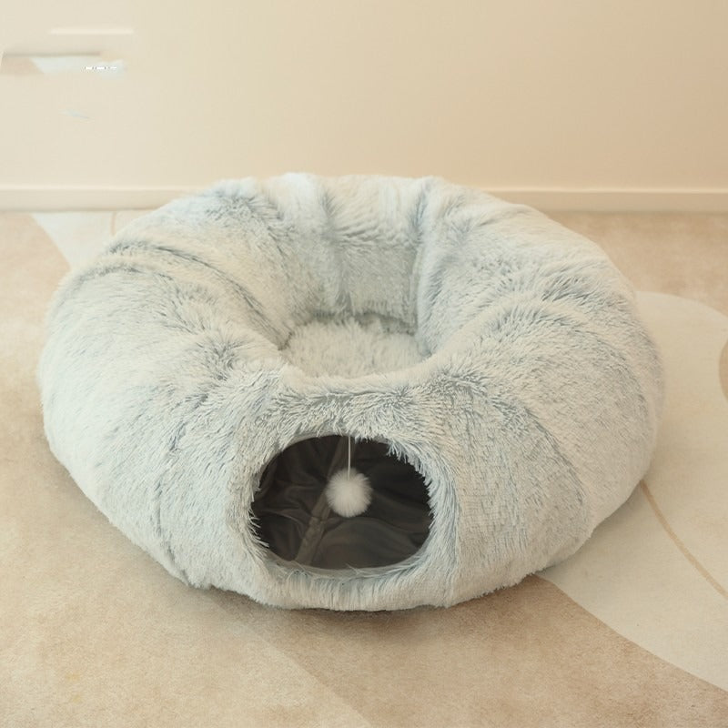 Four Seasons Closed Plush Cat Tunnel Bed