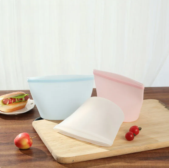 Silicone Food Storage Envelope Bag - Reusable, Food Grade Silicone, Freshness Protection (Multiple Sizes & Colors)