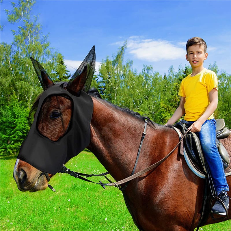 Comfort Fit Lycra Horse Fly Mask with UV Protection