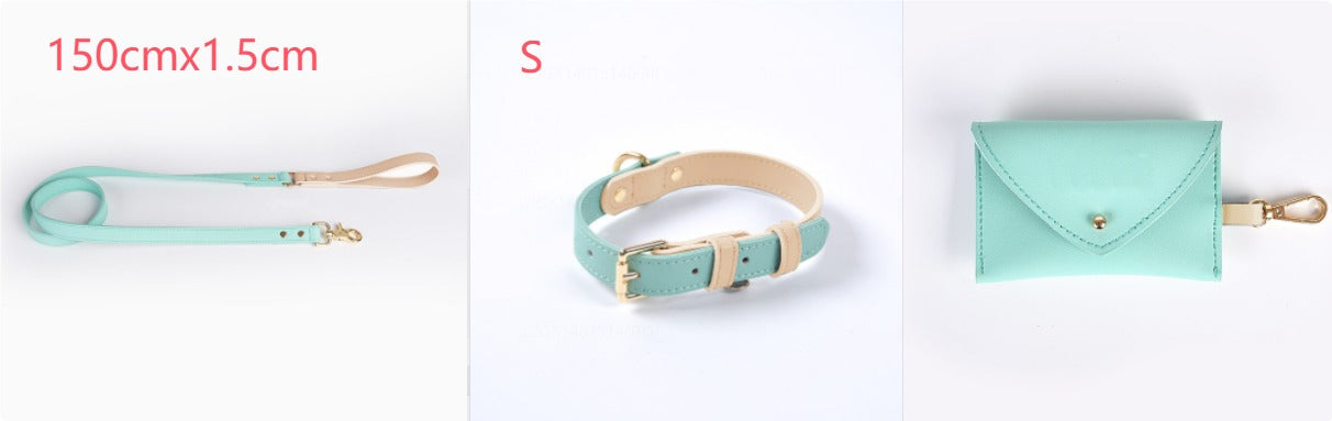 Leather Dog Leash and Collar Set