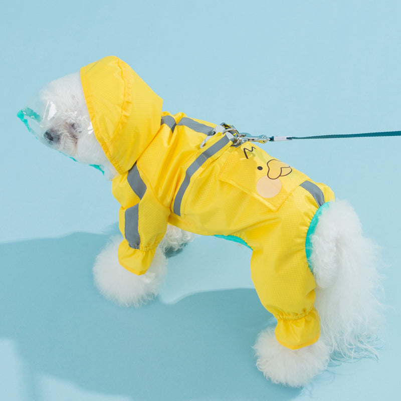 Integrated Chest and Back Raincoat for Dogs