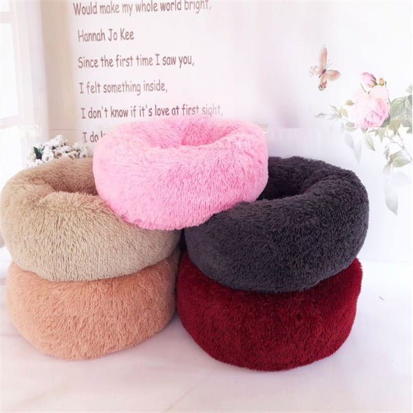 Round Plush Cat and Dog Bed