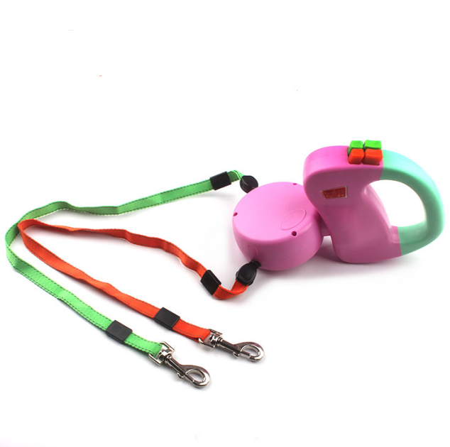 Dual-Head Dog Leash with Automatic Retractable Strap