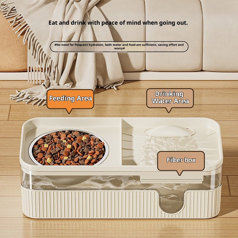 Large-capacity Cat Feeding & Drinking Dispenser