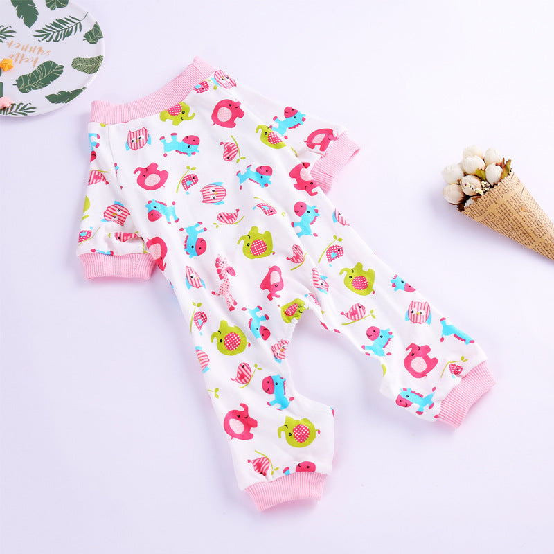 Comfortable Printed Pajamas for Four-Legged Pets