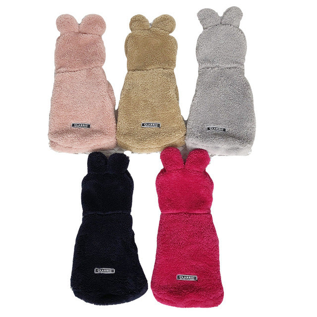 New Bear Ear Hoodie for Teddy Dogs in Solid Color