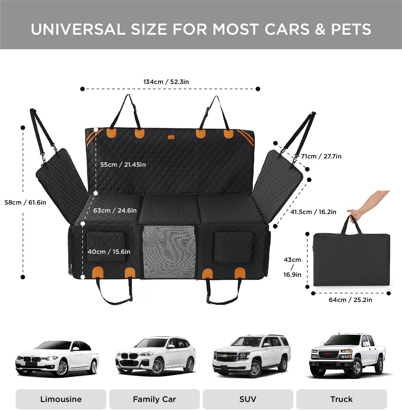 Waterproof Dog Car Back Seat Hammock
