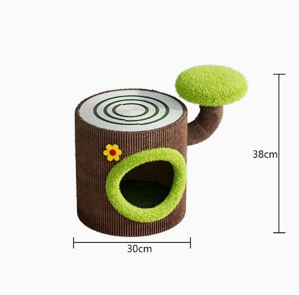 Vertical Cat Scratcher & Multi-level Cat Tree Bed