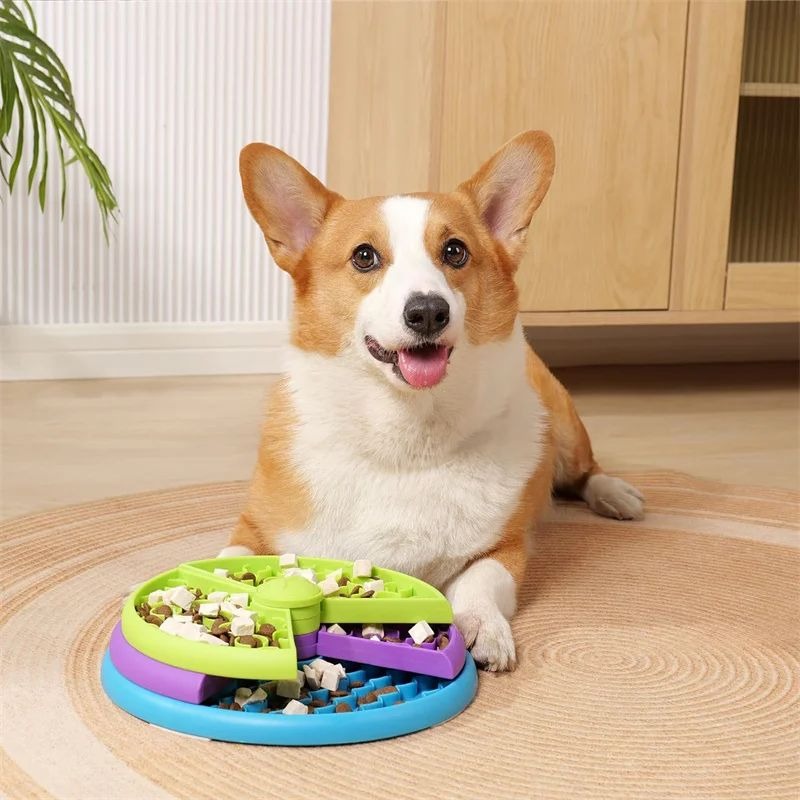 Pet Slow Food Bowl 3-Layer Puzzle Feeder