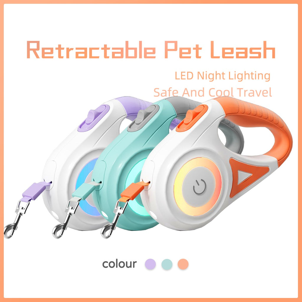 Retractable LED Dog Leash with Collar
