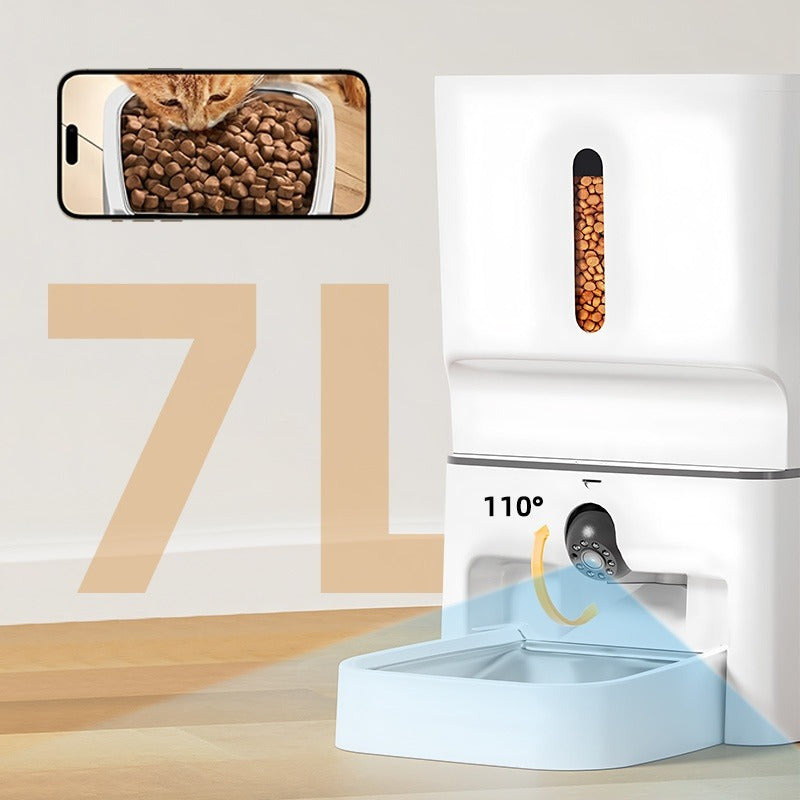 7L Automatic Cat Feeder with Video & Bowl