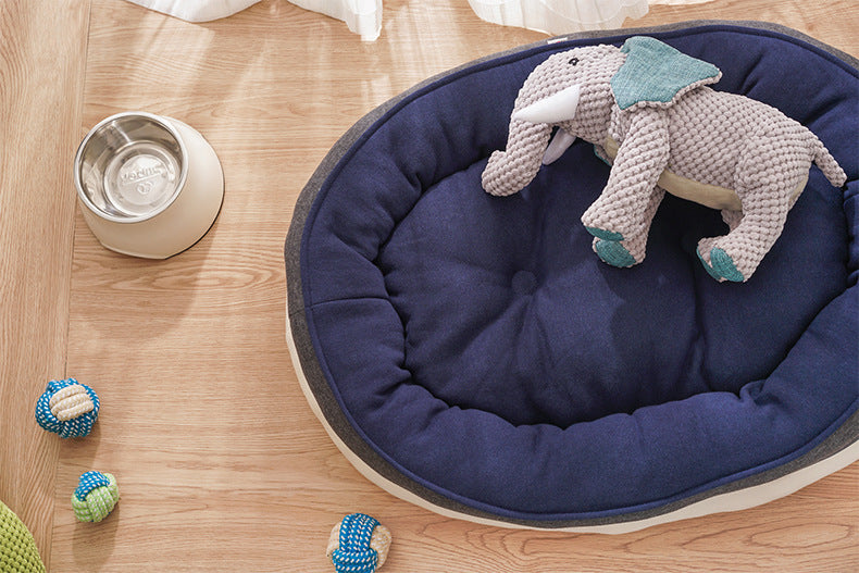 Premium Thick Plush Round Dog Bed for Fall/Winter