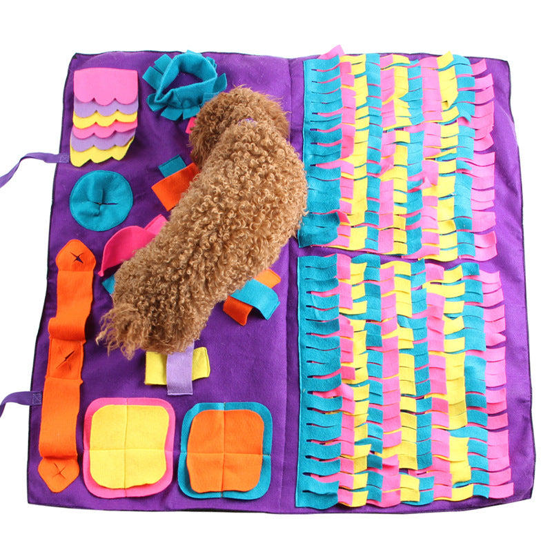 Colorful Pet Training Blanket with Removable Puzzle Mat