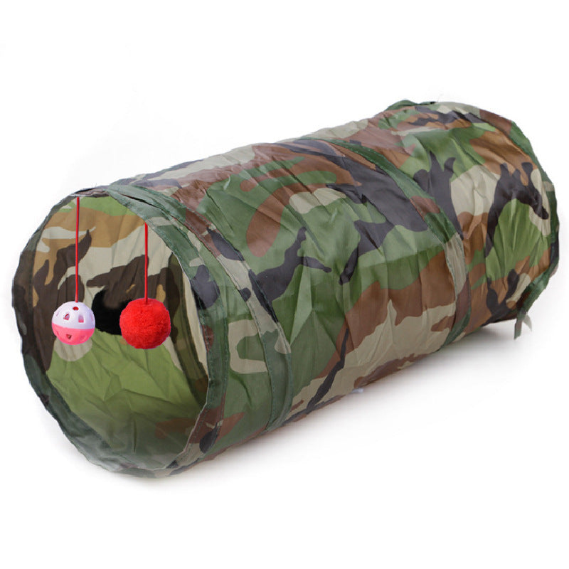 Collapsible Cat Tunnel with Ringing Paper Puzzle Toy