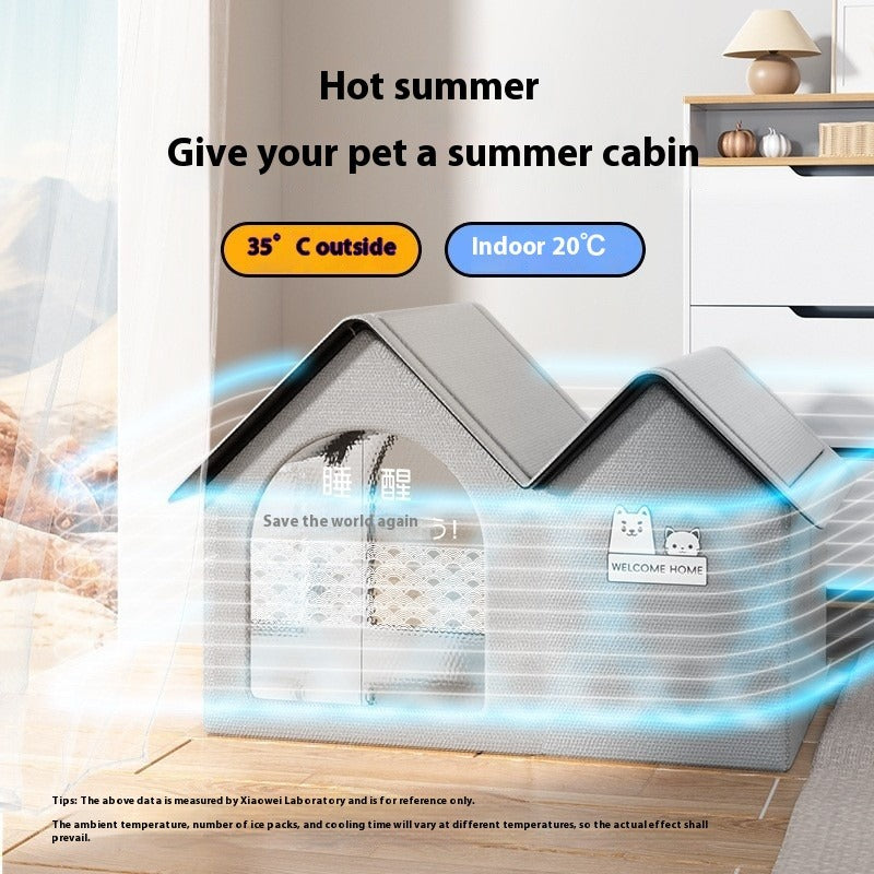 Cat Cooling House with Ice Mat for Summer