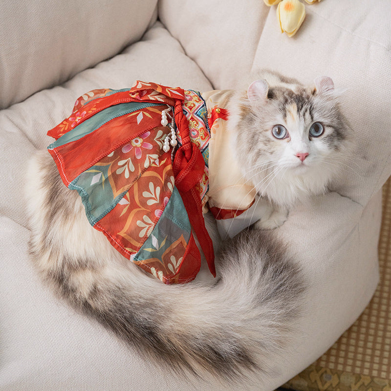 Princess Style Cat Skirt - Hanfu Design for Pets
