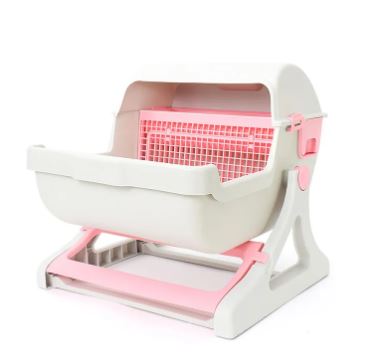 Semi-Automatic Tilting Open Cat Litter Box