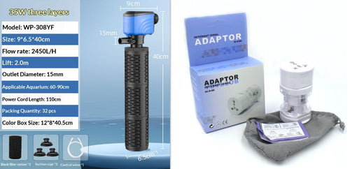 Aquarium 3-in-1 Filter Pump System