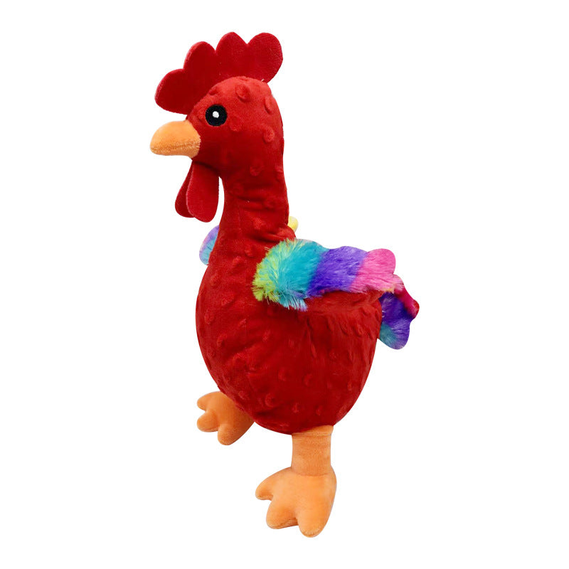 Interactive Plush Toy Chicken with Squeak (3 Colors)