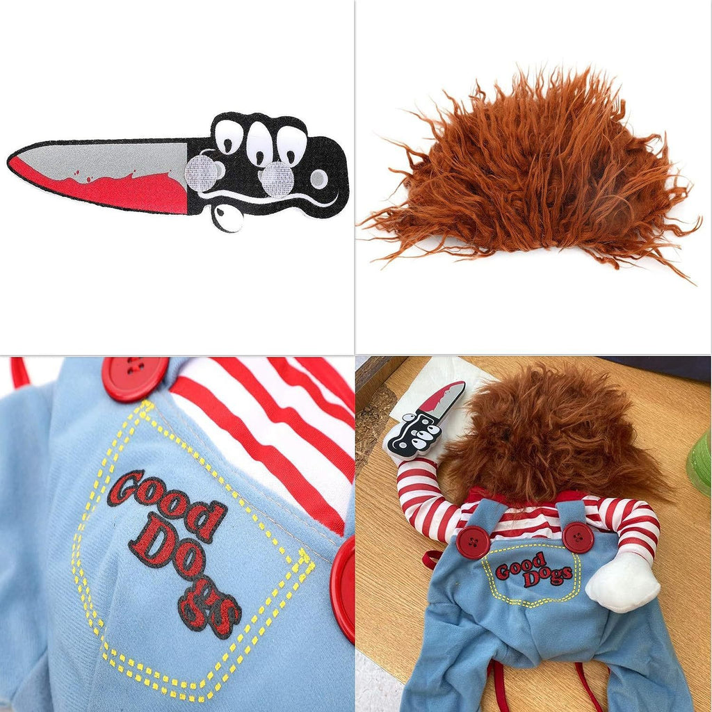 Striped Pet Costume Harness & Pants with Knife (3-Piece)