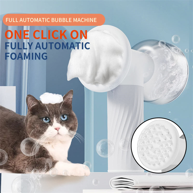 Automatic Foaming Pet Bath Brush with Soap Dispenser
