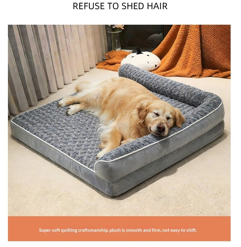 Removable L-Shaped Pet Sofa Dog Bed