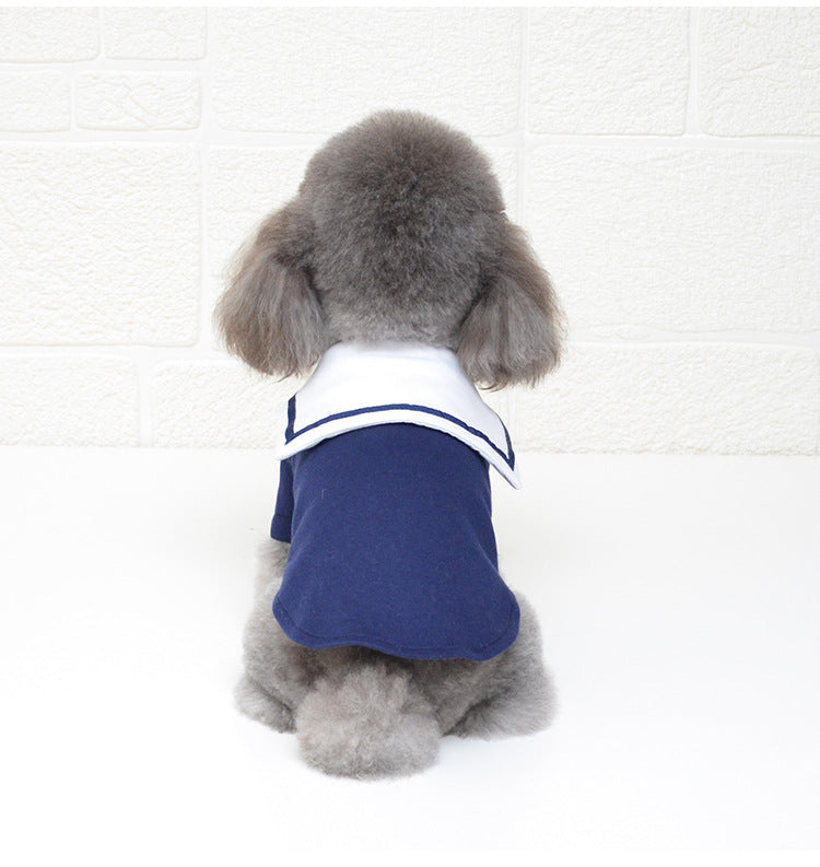 Pet Dog Sailor Outfit for Autumn/Winter Apparel