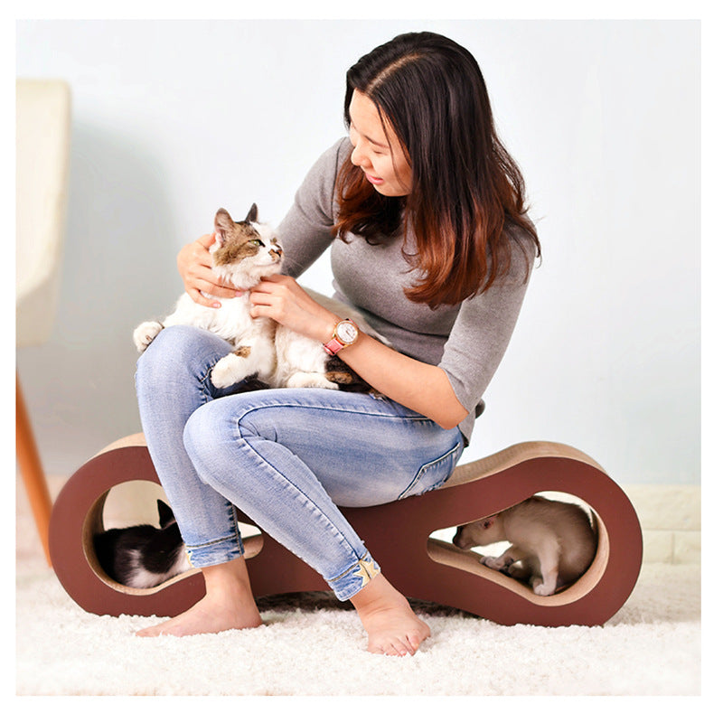 Deku Corrugated Paper Cat Scratching Pad with Catnip