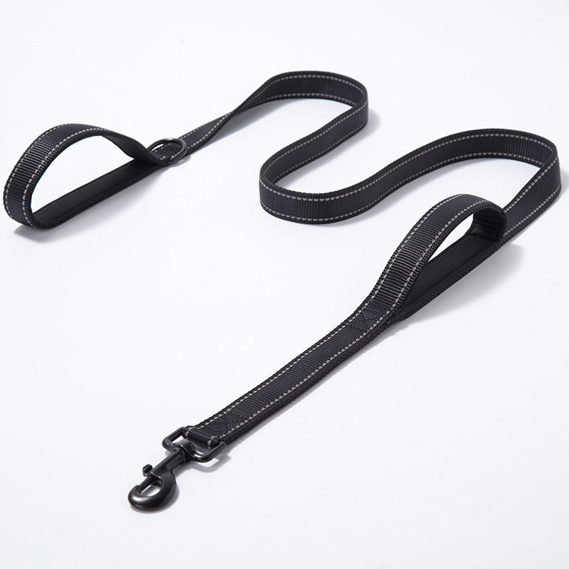 Reflective Nylon Double Dog Leash