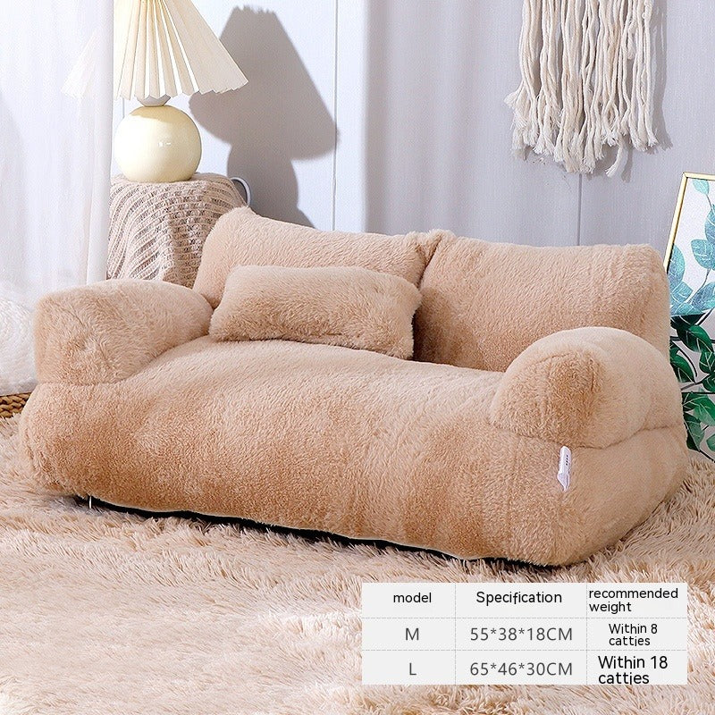 Luxury Cat Bed Sofa - Winter Warm Plush Pet Nest