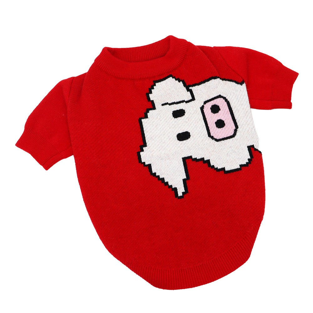 Fadou Pug Dog Sweater with Elastic Core Spun Yarn