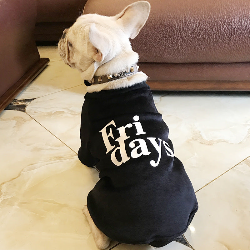 Double-Sided Thick Gold Velvet Dog Sweatshirt