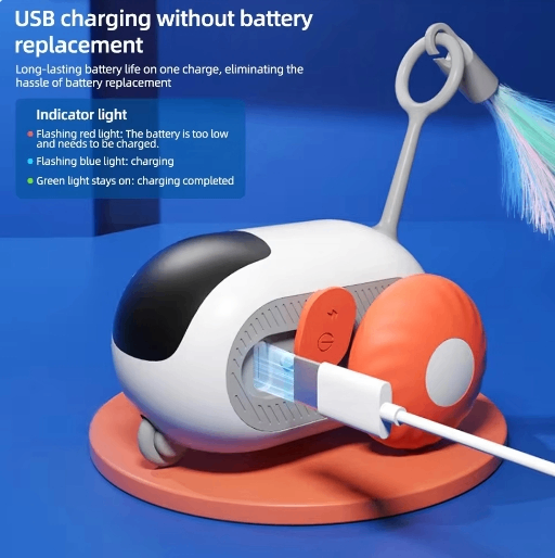 Smart Interactive Cat Toy Car with Rolling Ball