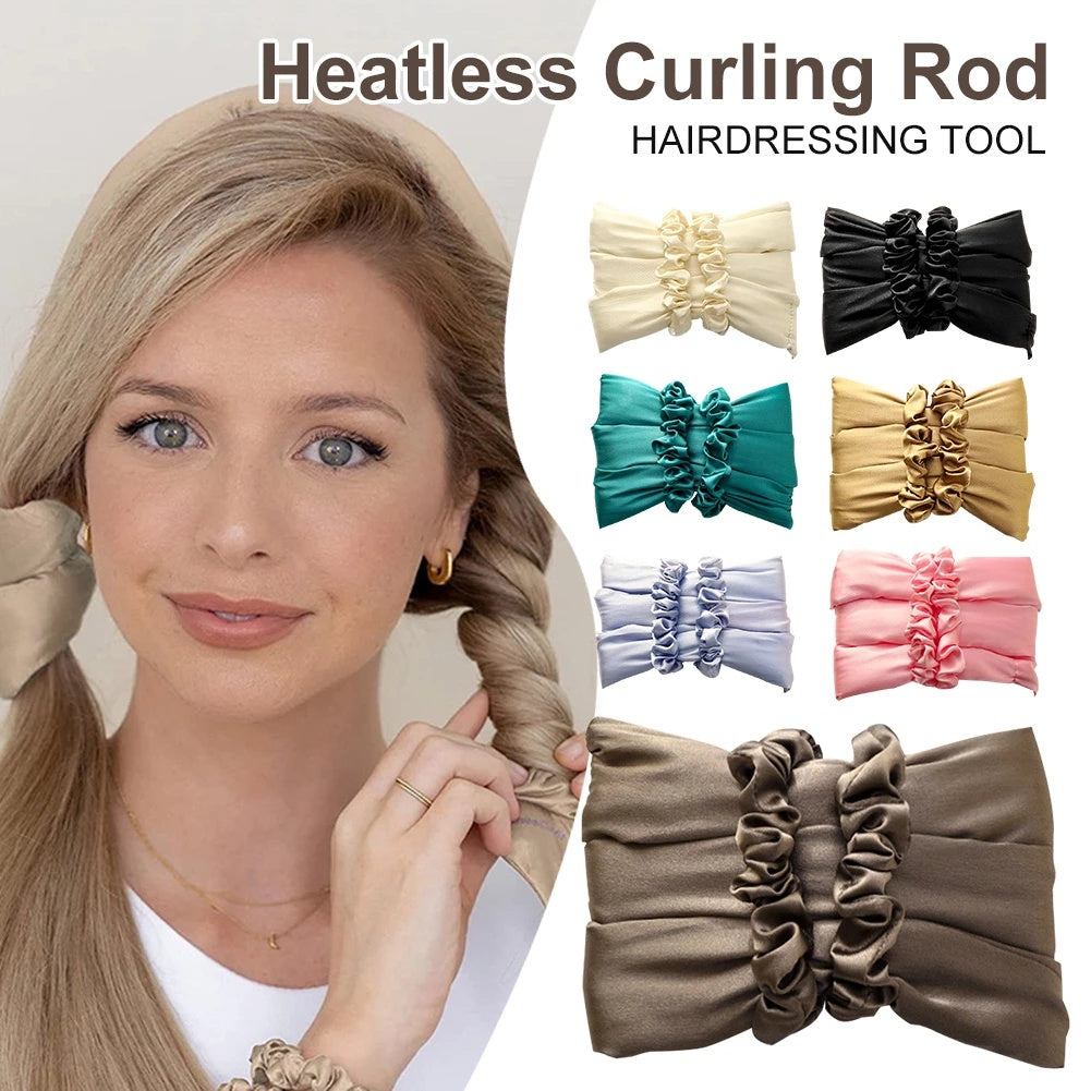 Heatless Big Wave Curling Rod Headband and Scrunchies