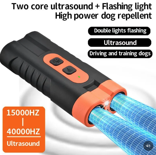 Dual-Head Ultrasonic Dog Bark Stopper & Training Torch